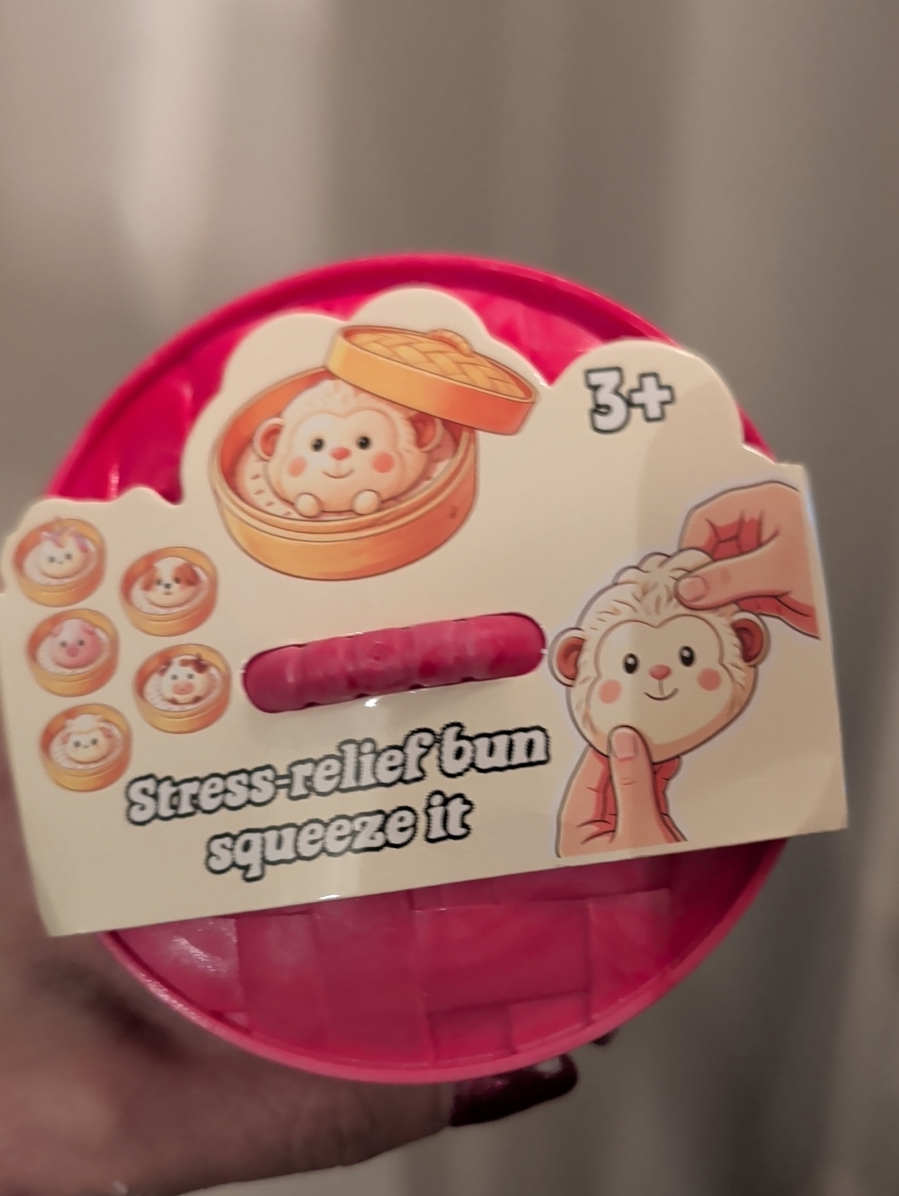 Stress-Relief Bun Squeeze Toy - Pink